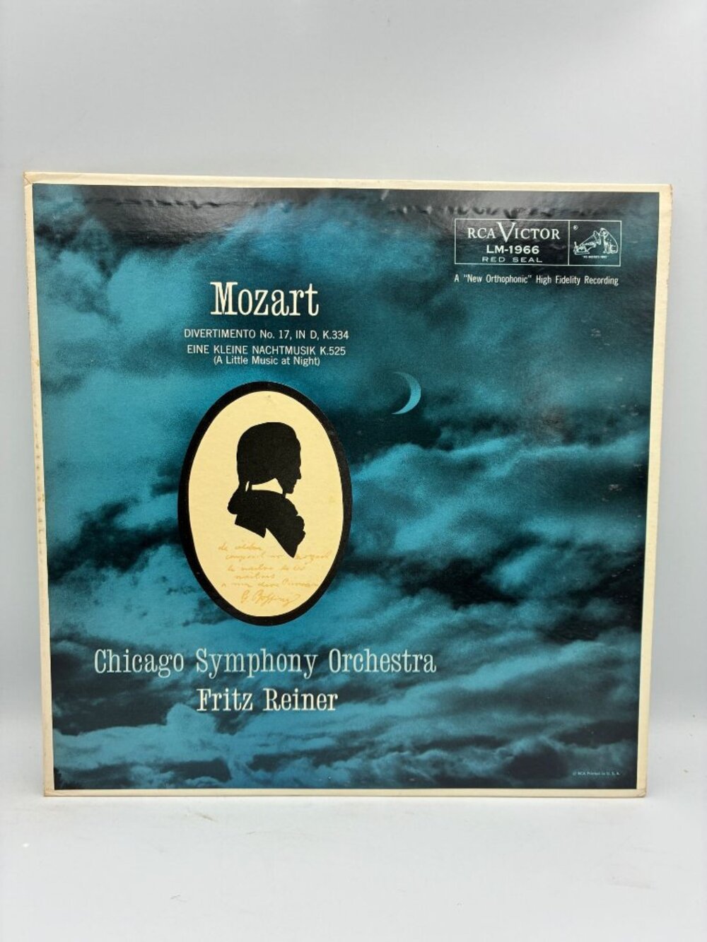 Mozart Divertimento No 17 In D K.334 Eine Kleine Nachtmusik RCA Victor LP 33 RPM